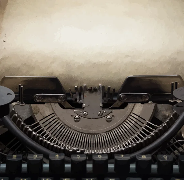 Vintage skrivmaskin maskin med papper — Stock vektor