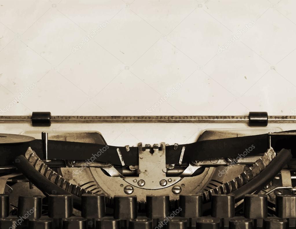 Vintage typewriter machine with paper Stock Vector by ©avlntn 99336376
