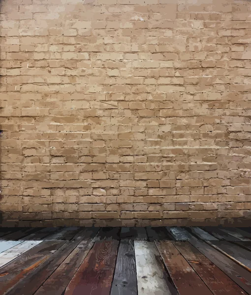 Vieja habitación con pared de ladrillo — Archivo Imágenes Vectoriales