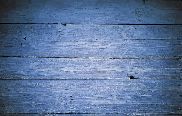 Parede de madeira pintada azul — Vetor de Stock