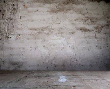 eski beton duvar ile oda boş