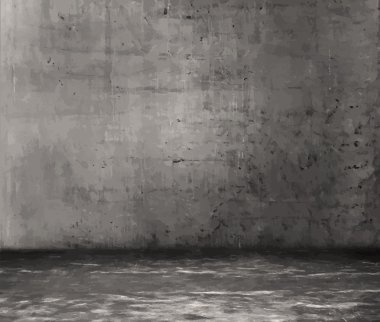 eski beton duvar ile oda boş