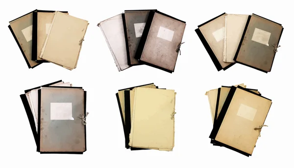 Set of old folders — Stock Vector