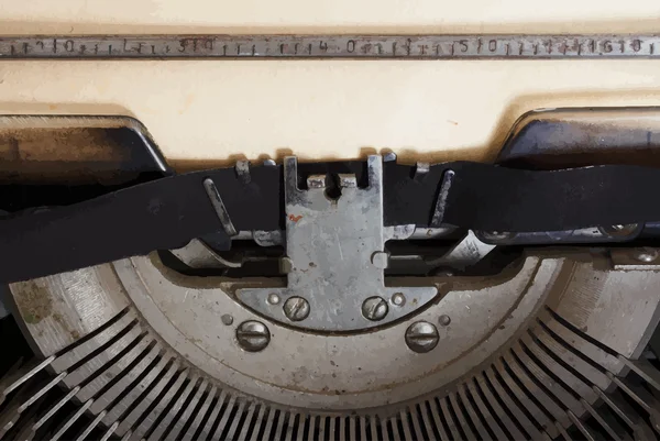 Máquina de escrever vintage com papel —  Vetores de Stock