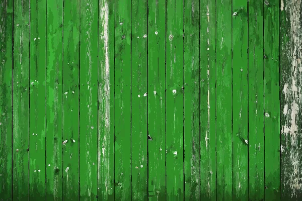 Bemalte grüne Holzwand — Stockvektor
