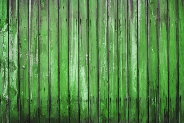 Mur en bois peint vert — Image vectorielle