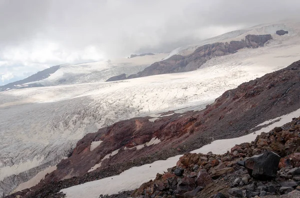 Gletsjer Bergen Van Kaukasus Zomer — Stockfoto