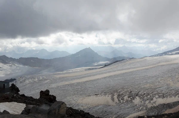 Ghiacciaio Sulle Montagne Del Caucaso Estate — Foto Stock