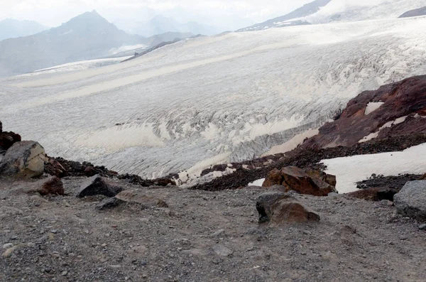 Gletsjer Bergen Van Kaukasus Zomer — Stockfoto