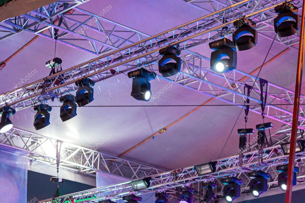 Professional Stage Light Equipment Stock Photo Mrtwister 105030554 Lighting Equipment With Spotlights Under Roof Of Outdoor Stage During The Rain Photo By Mrtwister