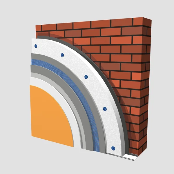 Styropian ściana izolacja system 3d — Zdjęcie stockowe