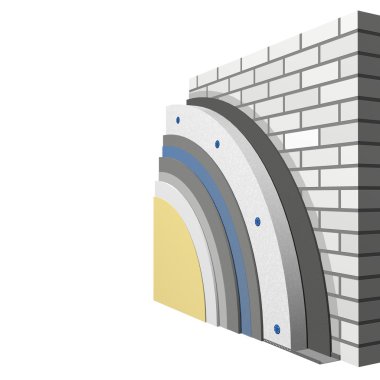 Polistren duvar yalıtım 3d düzeni