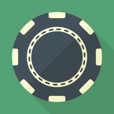 Casino çip vektör düz simgesi kumar