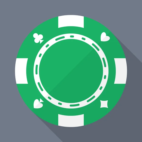 Casino juego chip vector icono plano — Vector de stock