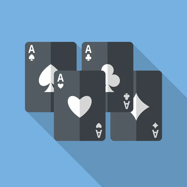 Quattro assi carte da gioco — Vettoriale Stock