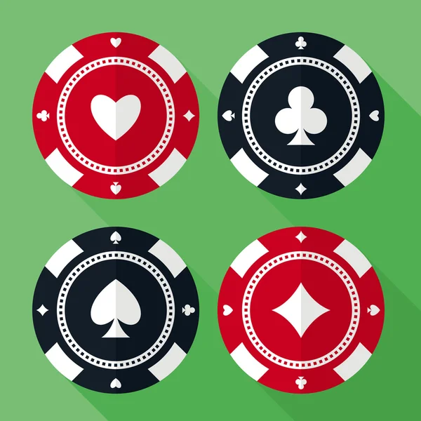 Набор векторных икон фишек казино — стоковый вектор
