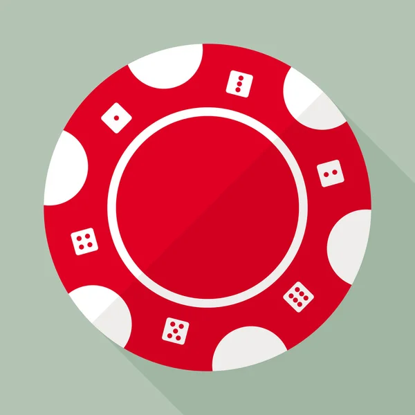 Casino juego chip vector icono plano — Vector de stock