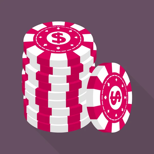 Casino fichas de juego pila — Vector de stock