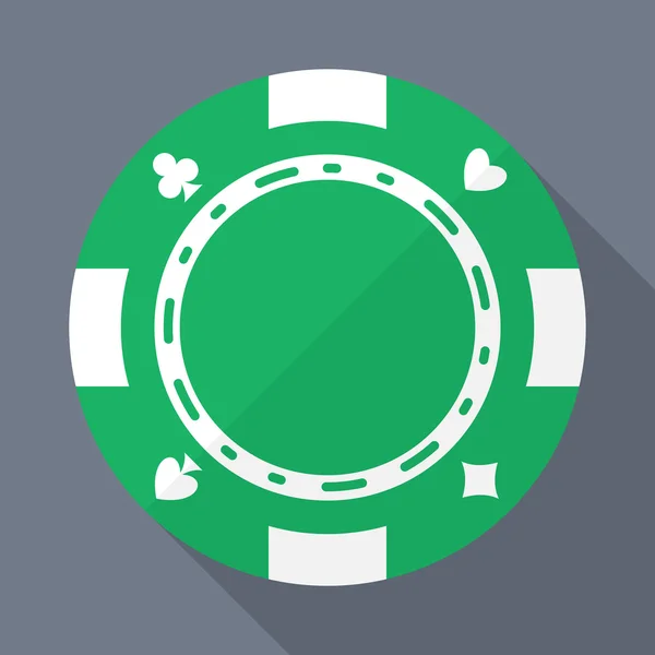 Casino jeu puce vecteur plat icône — Image vectorielle