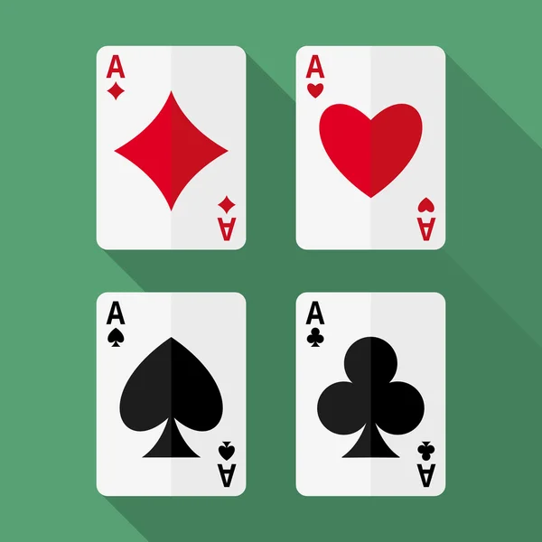 Dört as oyun kartları — Stok Vektör