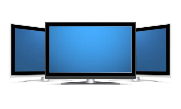 Three plasma LCD TV — Stock Vector