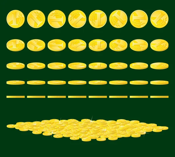 Monedas de oro — Vector de stock