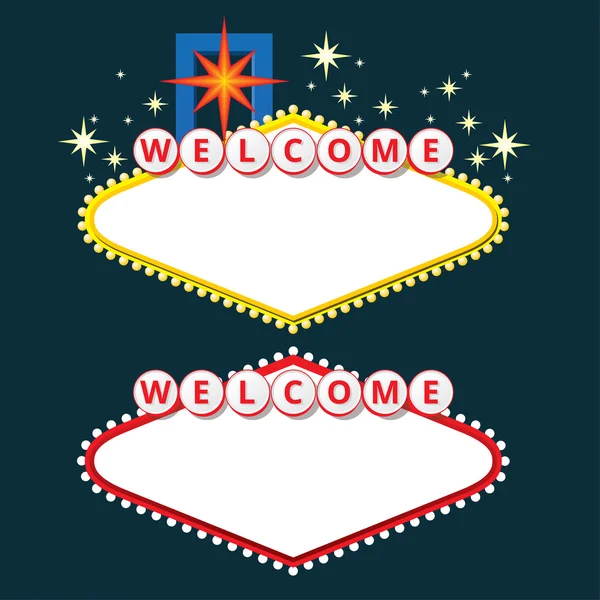 Welcome sign elemen desain - Stok Vektor