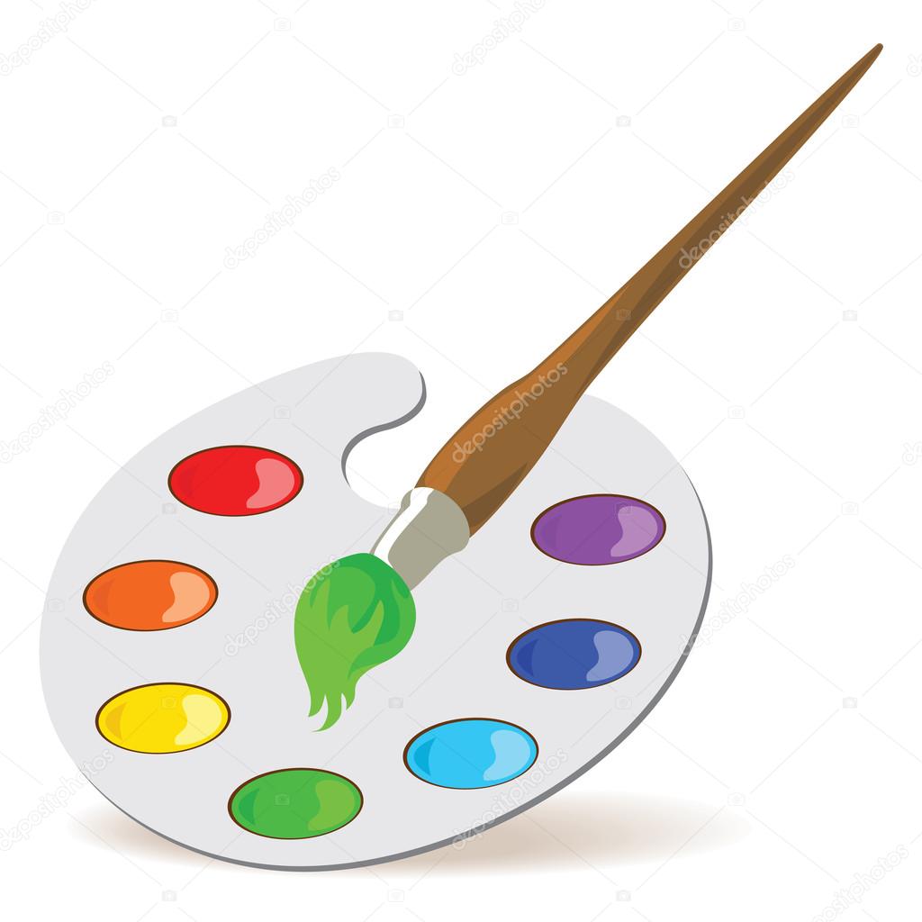 Palette and paintbrush