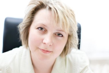 Orta hayat iş kadın kamera office bak