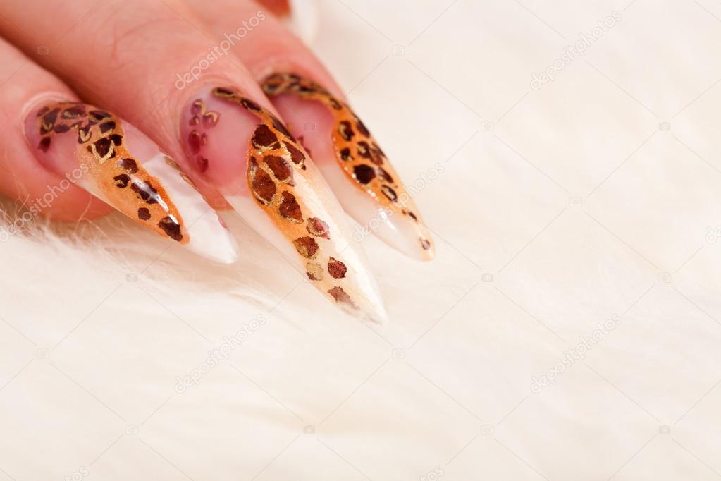Beautiful leopard spots manicure