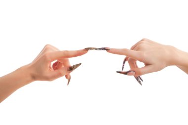 Dokunma! Güzel tırnak ile insan eli