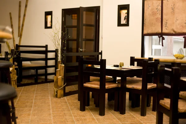 Interior of japanese restaurant, sushi bar — Stock Photo, Image