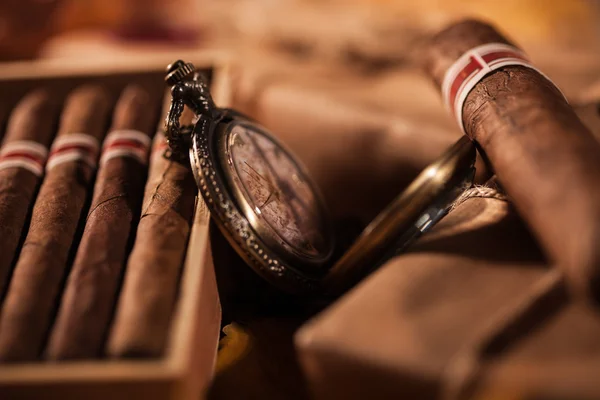 Couple boxes of fine cigars - a great gift from best friend — Stock Photo, Image