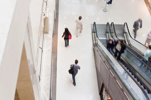 Modern shopping hall with escalator — Stock Photo, Image