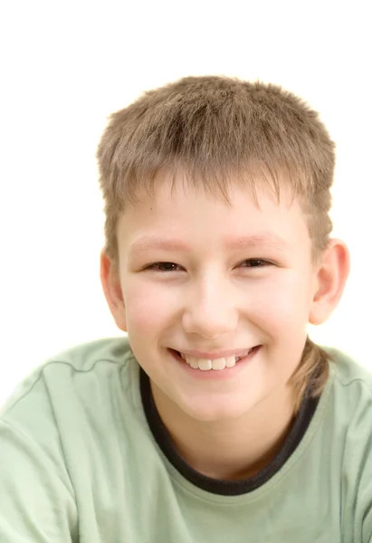 Adolescente sorridente. Isolado em branco — Fotografia de Stock