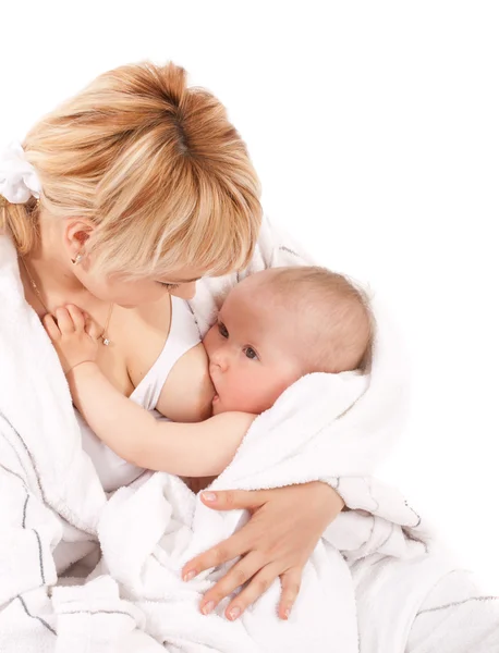 Mother breast feeding her baby girl — Stock Photo, Image