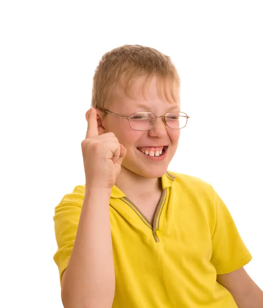 Sonriente adolescente mostrar pulgar hacia arriba signo — Foto de Stock