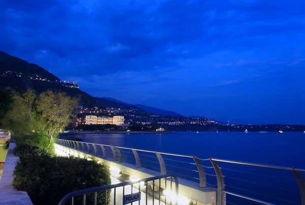 Monte Carlo harbor on night — Stock Photo, Image