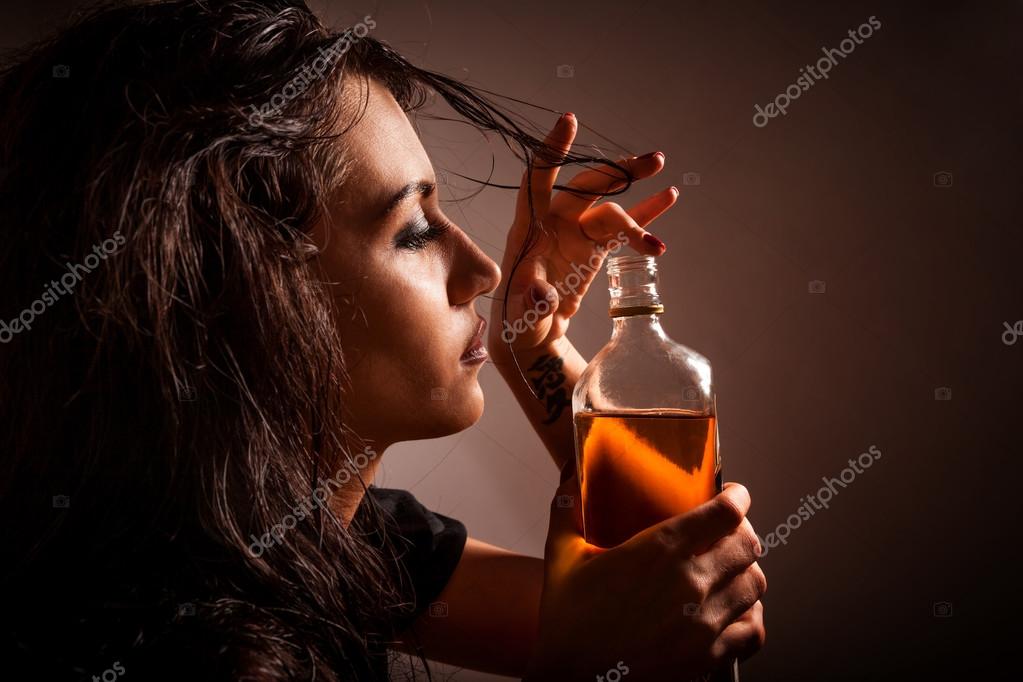 alkohol, make-up, freude, Stock Bild