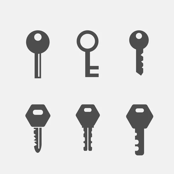 Schlüssel flache Symbole gesetzt — Stockvektor