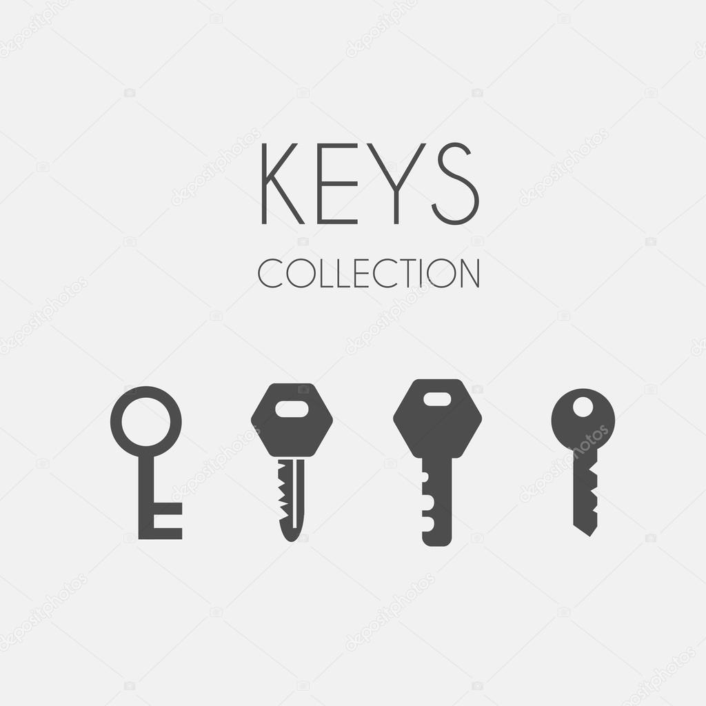 Key icons, flat style