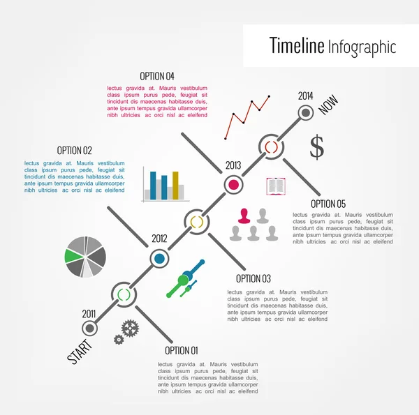 Zeitleiste Infografik — Stockvektor