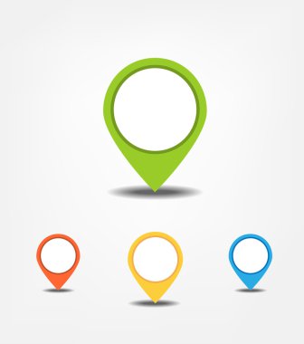 Parlak harita işaretçilerinin kümesi