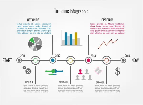 Linha do tempo Infográfico — Vetor de Stock