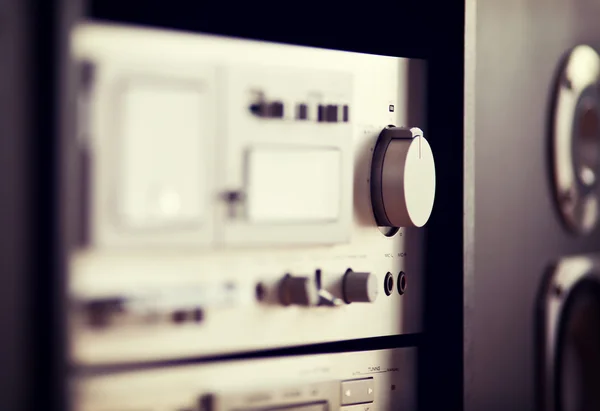 Pokrętło regulacji składnik Rack muzyki stereo Audio — Zdjęcie stockowe