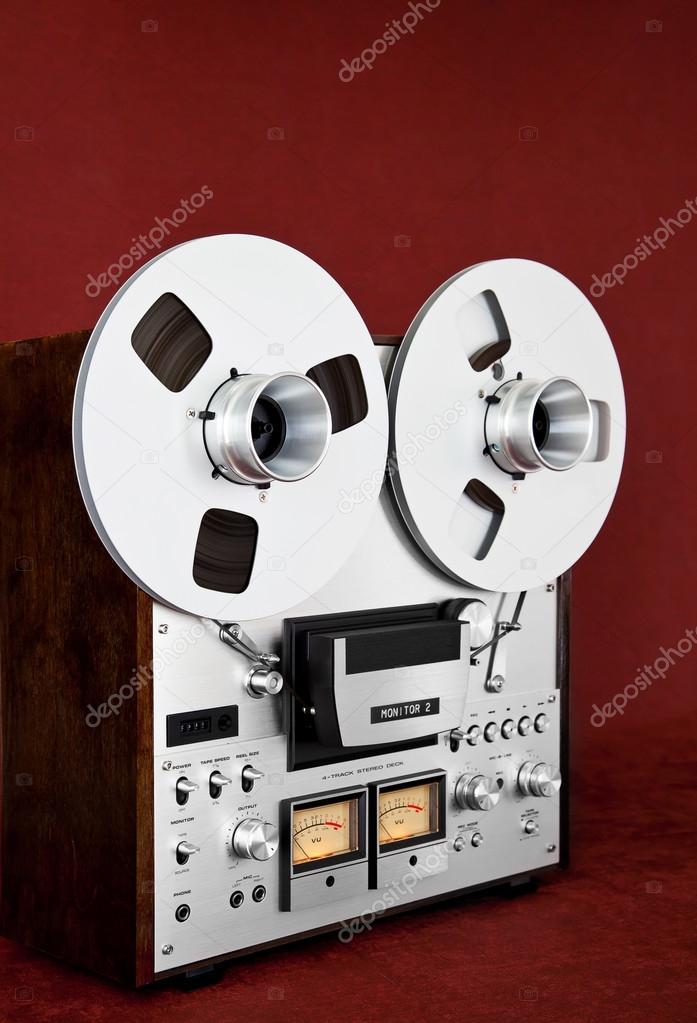 Analog Stereo Open Reel Tape Deck Recorder Vintage Stock Photo by