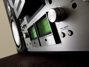 Analog stereo açmak reel kaset çalar kaydedici vu metre