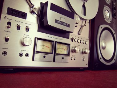 Analog stereo açmak reel kaset çalar kaydedici vu metre