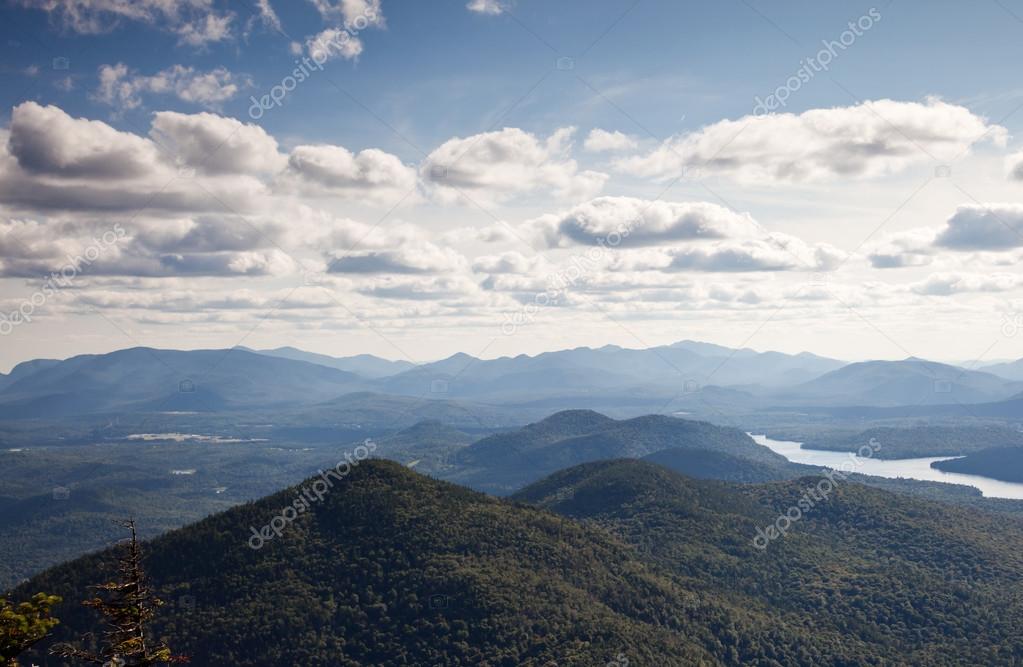 Adirondack mountains forests and lakes landscape 