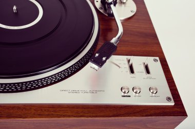 Stereo pikap vinil plak çalar Analog Retro Vintage 